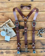 Load image into Gallery viewer, Buffalo Bill Genuine Leather Suspenders - Deep Brown