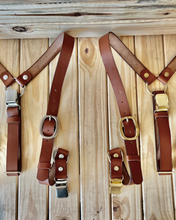 Load image into Gallery viewer, Buffalo Bill Genuine Leather Suspenders - Whisky Tan