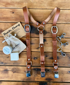 Buffalo Bill Genuine Leather Suspenders