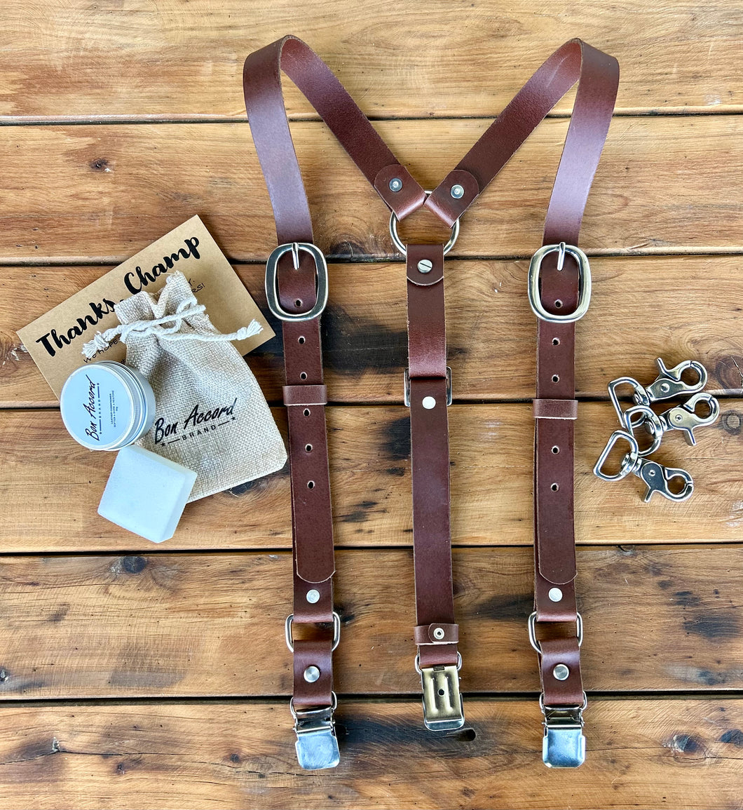 Buffalo Bill Genuine Leather Suspenders