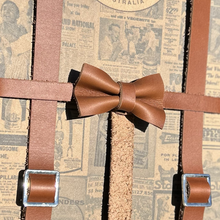 Load image into Gallery viewer, Junior Straight Cut Leather Bowtie
